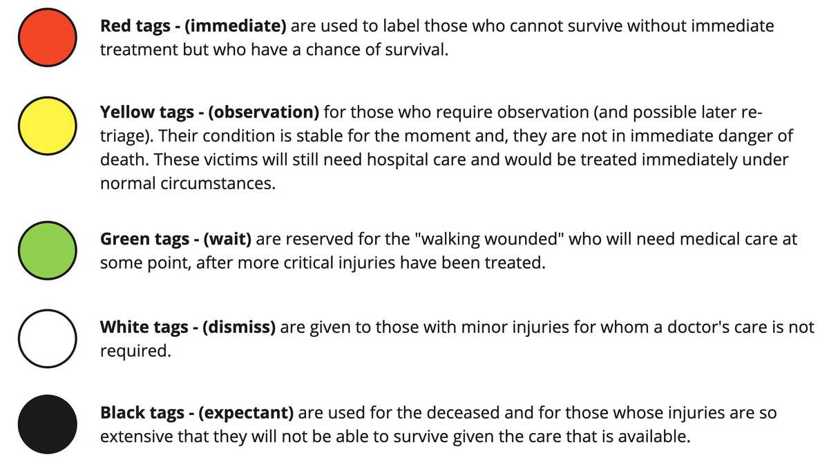 colour tags triaging system
